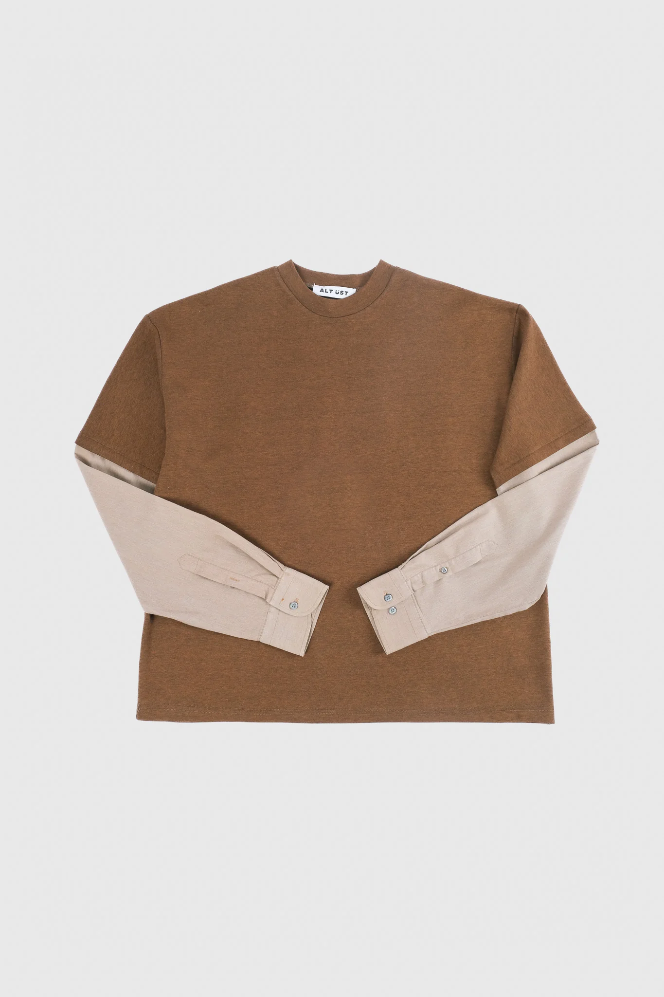 SHIRT SLEEVED T-SHIRT – ONE OF ONE IN BROWN-BEIGE – M - Image 3